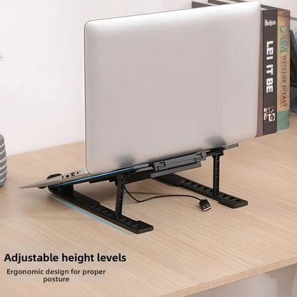 Universal Laptop Cooling Stand Adjustable with Fan Laptop Lift Stand Multi-High Adjustment Portable TabletPC Hanging Holder