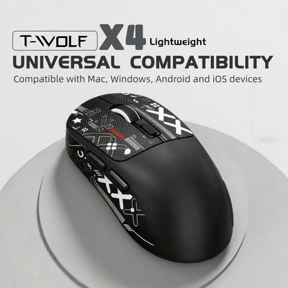 Wireless Mouse Bluetooth 5.4 2.4G Type-C Tri-Mode Rechargeable Gaming Mouse 8000 DPI 1000Hz Lightweight 58g RGB Mouse for PC Laptop Phone Tablet