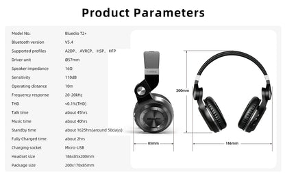 Bluedio Wireless Headphone with Mic Super Bass Over-Ear Headphones Bluetooth 57mm Driver Wireless/3.5mm Cable Foldable Headsets