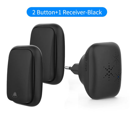 SIXWGH No Battery Self Powered Wireless Doorbell EU Plug Long Range Home Door Bell 38 Tunes 4 Volume Control