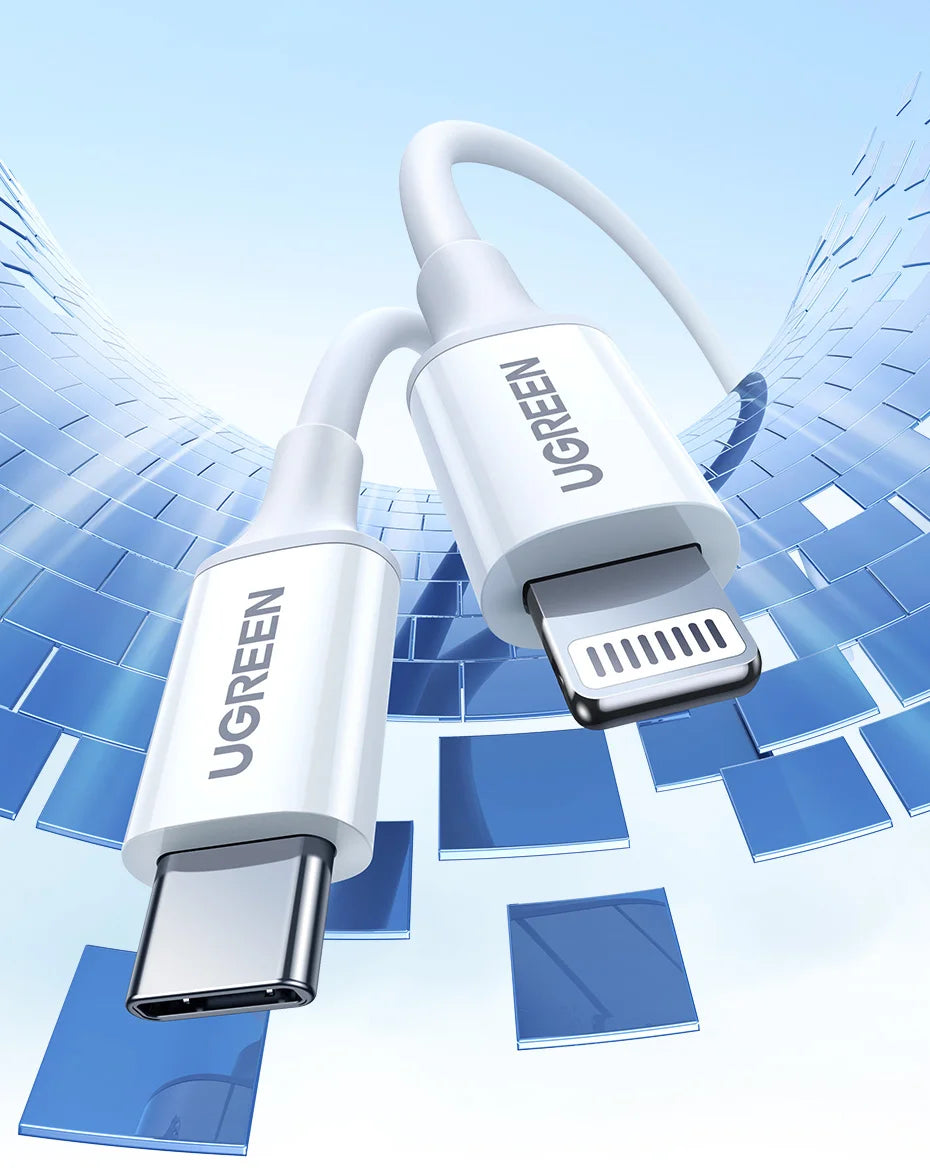 UGREEN MFi 20W PD USB C to Lightning Cable for iPhone 14 13 12 11 Fast Charging for Apple iPad Phone Charger 25cm 50cm 2m short