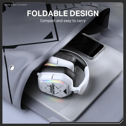 ONIKUMA GT883 Wireless Headset Gaming Headphones Four Mode Bluetooth 5.4 2.4G Low Latency RGB Light Foldable Earphones With Mic