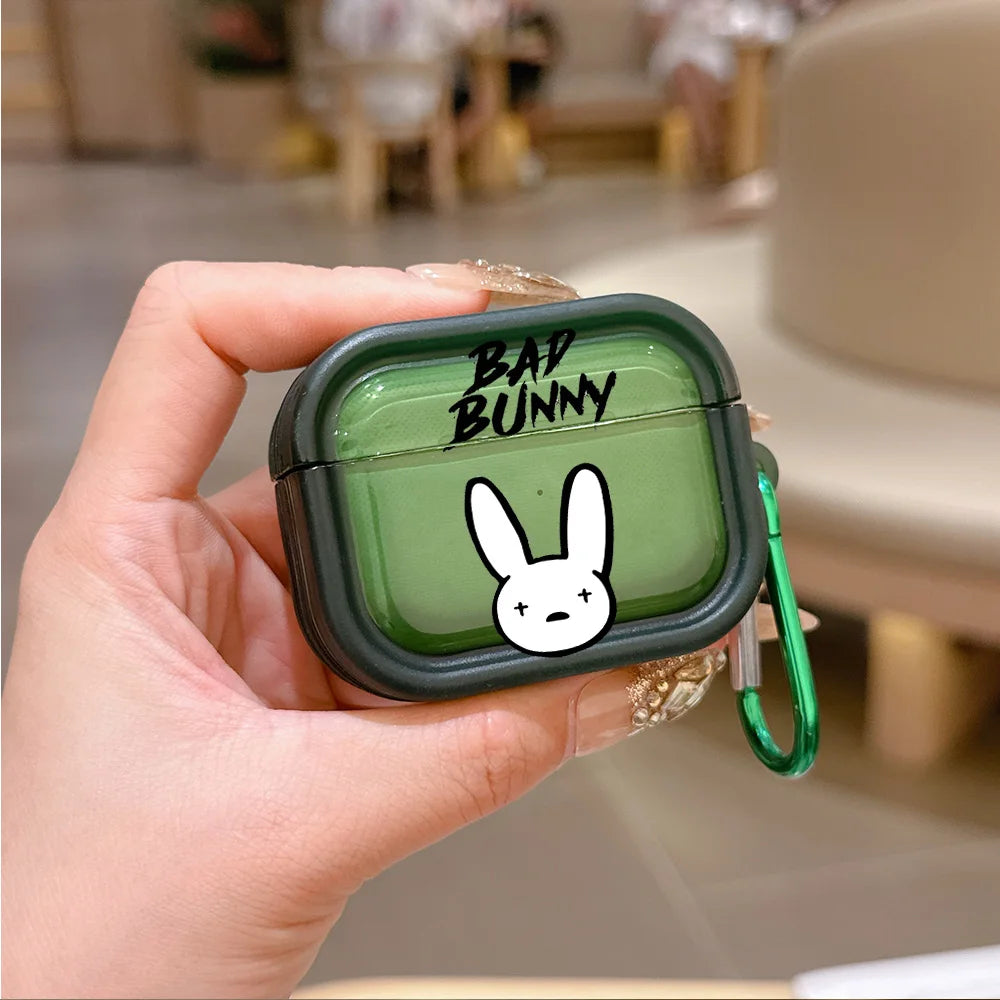 Singer B-Bad B-Bunny Translucent Silicone Case for Airpods 4 3 Pro 2 1 Wireless earphone Headphone Pro2 Protective Covers