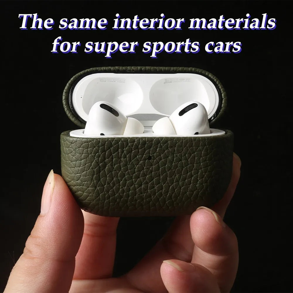 Genuine Leather Case For Airpods Pro 2 Cases Airpods 2 3 Bag Luxury Handmade Wireless Bluetooth Earphone Box Protective Shell