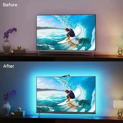 Ambilight For Immersion Tv Backlight Sync To Screen 3.8M 5M 5V Usb Rgbic Strip Led With Camera Synchronized Tv Light Kit