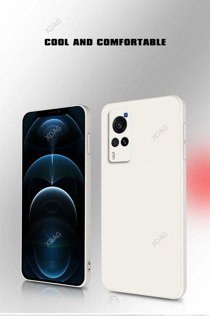 Simple Original Case Back Cover for VIVO X60 X60T Pro X60Pro Plus Pro+ X60S 5G Lens Protection Soft Square Liquid Silicone Shell