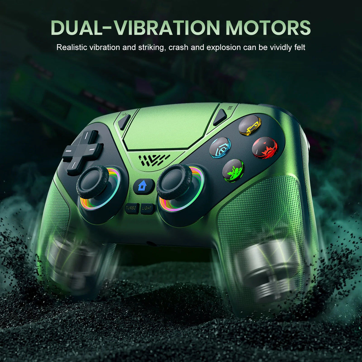 RGB Gamepad For Playstation 5/PS5 Pro/Slim/PC Wireless PS5 Controller 3D Game Joystick Dual Vibration Macro/Turbo Function