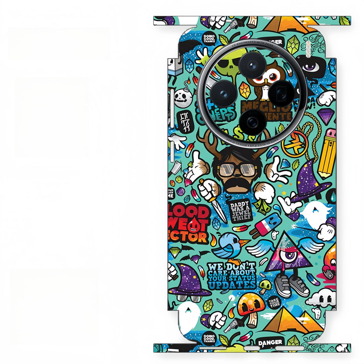 Colorful Sticker for VIVO X200 X300 PRO Back Screen Protector with Hing Side Skin  Protective Film