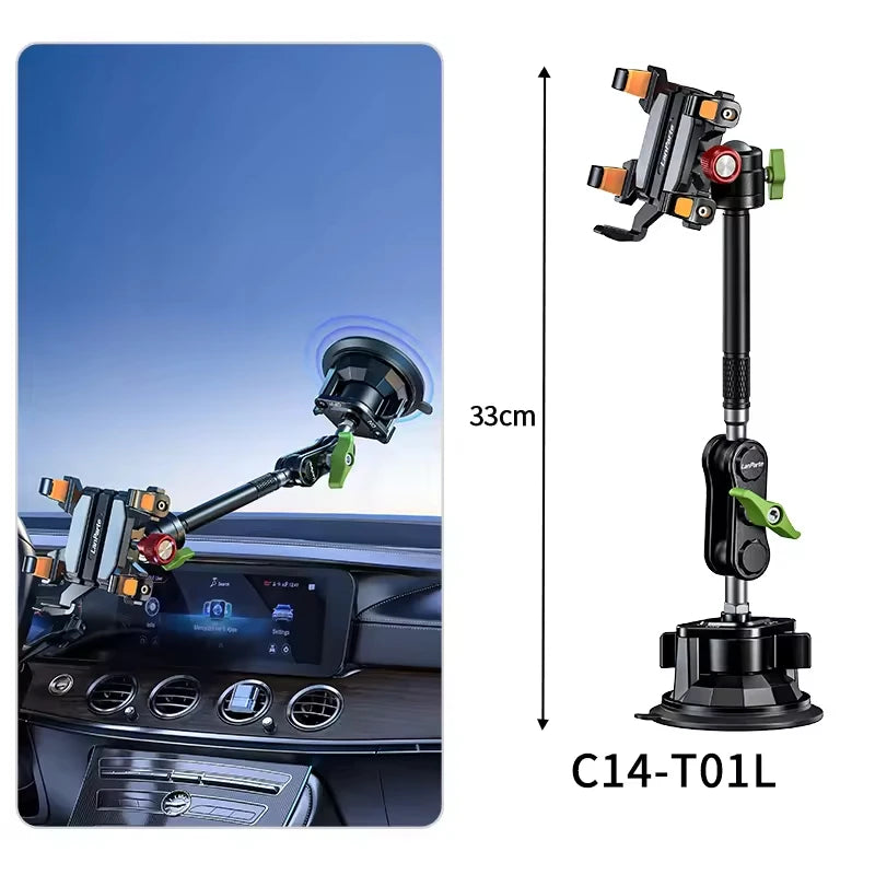 Anti-slip Heavy Duty Car Windshield Metal Five-Claw Phone Clamp Car Adhesive Suction Cup Mount Mobile Phone Holder
