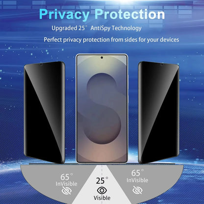 1-5PCS Fingerprint Unlock Privacy Screen Protector For Samsung S26 S26Ultra S25 S25 S24 Ultra S25 S22 S23 S26 + Tempered Glass