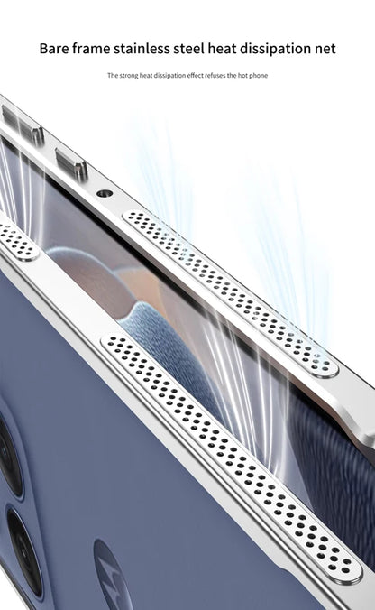 For MOTO Edge 60 Case on Metal Frame Heat Dissipation Motorola Edge 60 Pro Fusion Caque