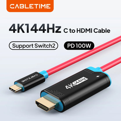 CABLETIME Switch 2 Dock Station Portable TV Dock 4K144Hz USB C to HDMI Cable  PD 100W Adapter Prefect Switch 2/1 OLED for PS4/5