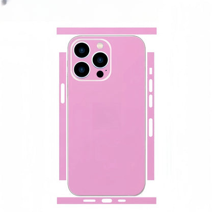 Plain Color Decal Skin for iPhone 13 14 15 16 17Pro Max Back Film Cover Wrap Rear Screen Protector Anti-scratch Durable Sticker
