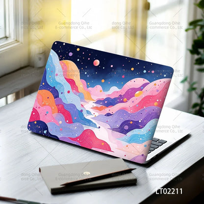 2PCS Scenery Oil Painting Laptop Stickers Set Flower Art Waterproof PVC Decals MacBook Traditional Ink Style Computer Skin