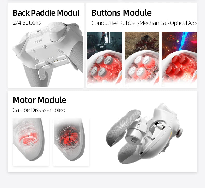 BEITONG PANGU Modular Wireless Controller, DIY Layout, Tool-Free Swap, TMR Joystick, for Switch/PC/Android/iOS