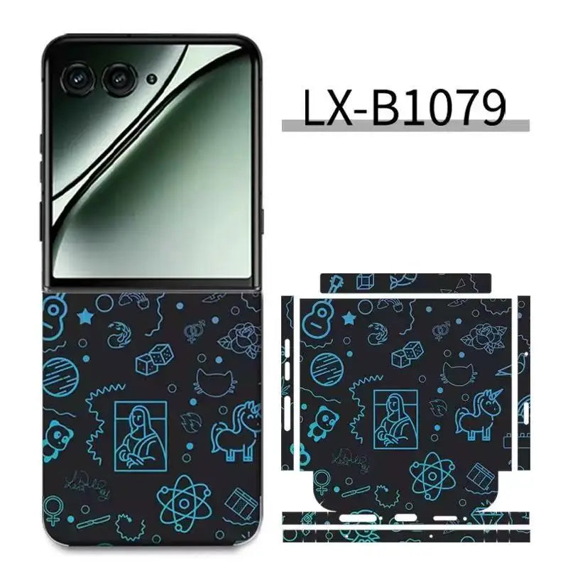 Colorful Anti-Scratch Phone Skin For Motorola Razr60 40 50 Ultra Back + Hinge Decal Matte Film For Moto Razr 40 50 Decal Sticker