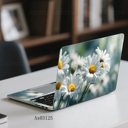 Pink Flower Laptop Stickers Self Adhesive Waterproof Anti Scratch Notebook Cover for Device Notebook MacBook Protective Skins