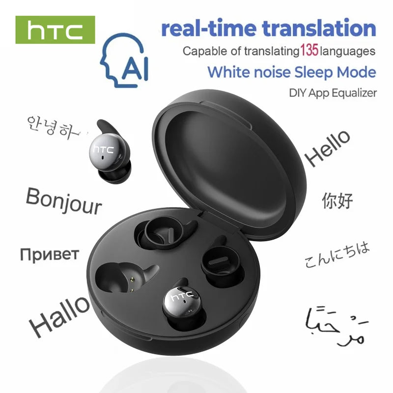 HTC NE90 TWS Sleep Bluetooth Earphones Wireless Bluetooth 5.3 Stereo Headphones Mini Sleeping Earbuds Long Battery Touch Control