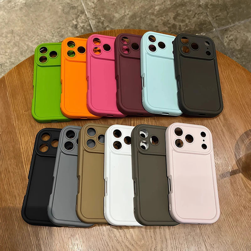 Camera Protection Candy Color Silicone Soft Case For iPhone 11 12 13 14 Plus 15 16 17 18 Pro Max XR XS X 7 8 Matte Bumper Cover