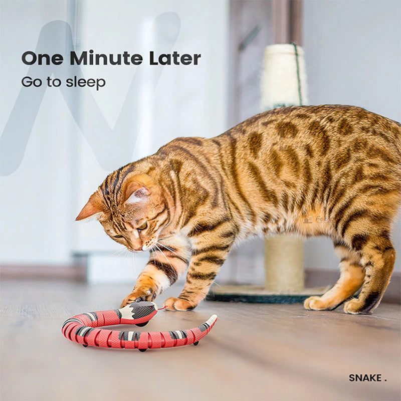Smart Sensing Snake Interactive Cat Toys Automatic Cats Toys USB Charging Accessories Kitten Toys For Pet Dogs Game Play Toy