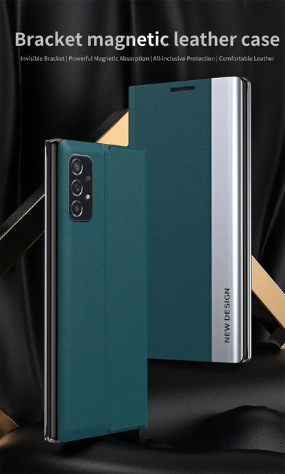 Luxury Leather Flip Plating Phone Cases For Samsung Galaxy S26 S25 S23 S22 S24 Ultra A15 16 17 25 26 35 36 55 56 Back Cover