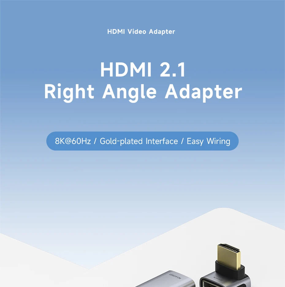 Hagibis HDMI to HDMI Adapter Right Angle 90 Degree Male to Female HDMI 2.1 Coupler  Cable Extender Connector Conventer L-Shaped
