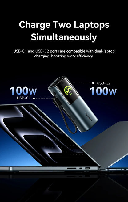 Vention 200W Power Bank 27000mAh PD 3.1 140W Max Portable PowerBank for Laptop PD Fast Charging for iPhone 17 16 Samsung S25 S24
