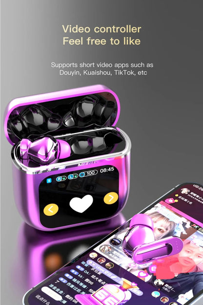 SE-60 TWS Touch Screen Bluetooth 5.4 Earphones ANC ENC Noise Cancelling Gaming Low Latency Stereo Wireless Earbuds Long Battery