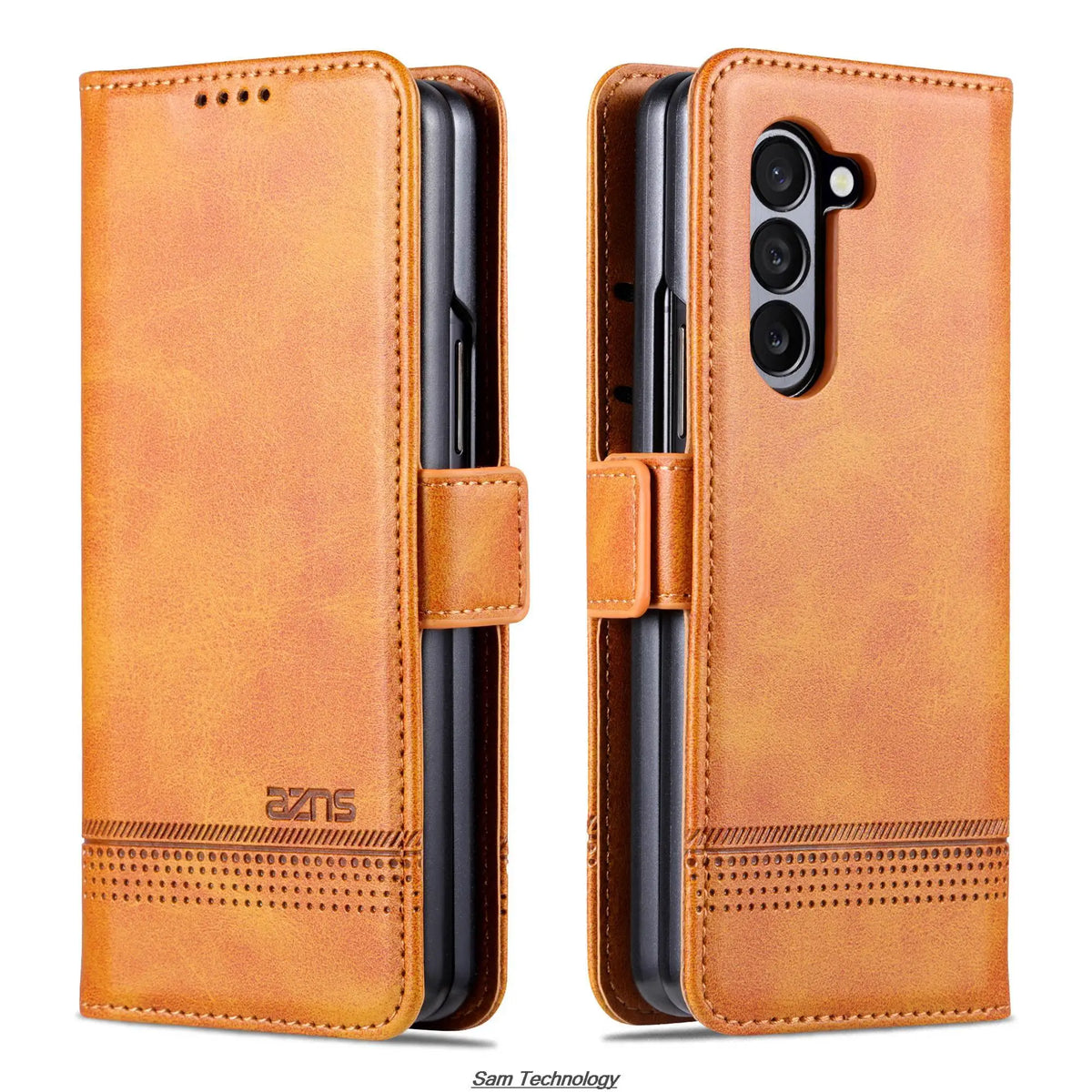 Magnetic Adsorption Leather Fitted Case for Samsung Galaxy Z Fold5 / Z Fold 5 6 7 4 3 5G Flip Cover Protective Case Fundas Coque