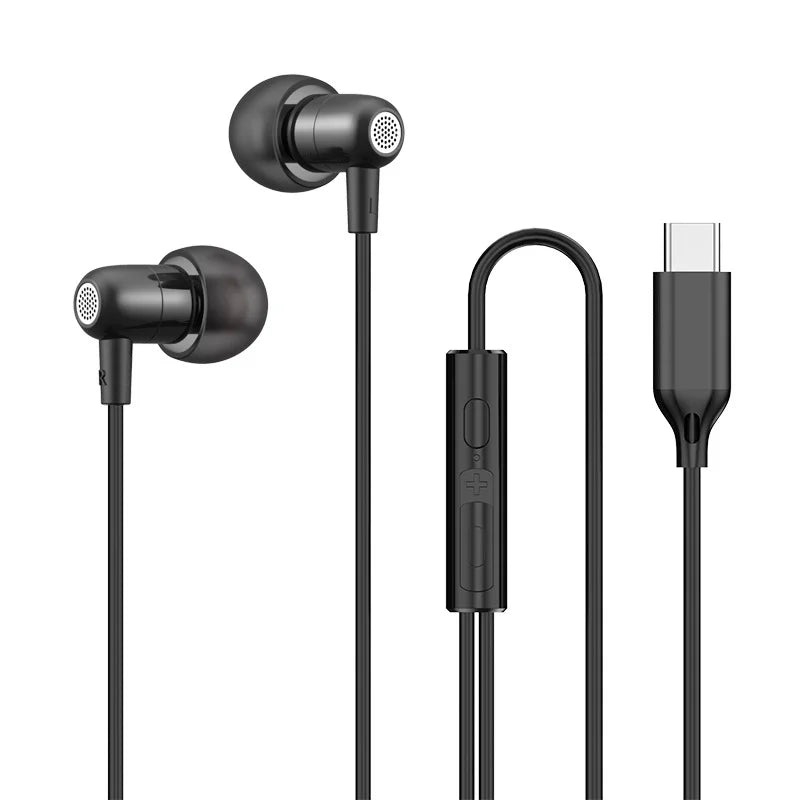 For Samsung Galaxy Wired Headphone HiFi Surround Sound With Mic USB Type C 3.5mm Earphones For iPhone 15 16 Pro Max Jack Headset