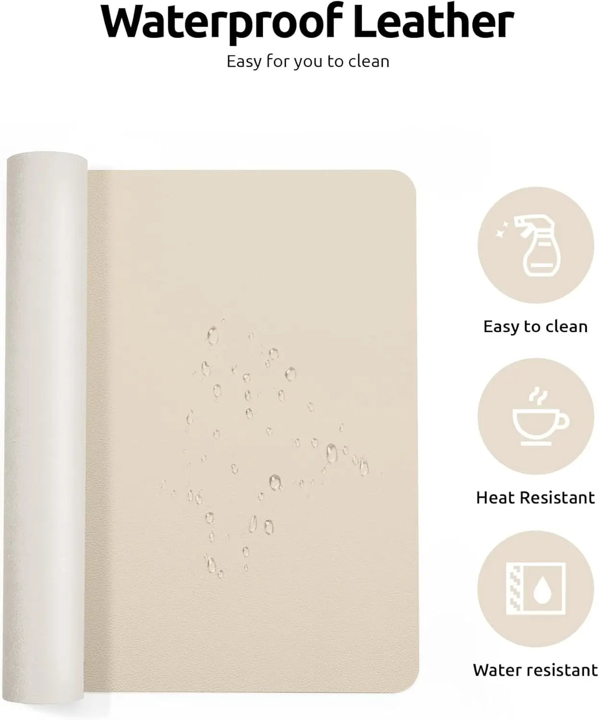 Large Mouse Pad,Office Desk Mat, Leather Desk Pad Protector, Non-Slip PU Leather Desk Blotter, Laptop Desk Pad