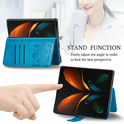 Butterfly Leather Etui for Coque Samsung Z Fold 8 Ultra 4 2 Fold5 Fold6 7 Flip Case Samsung Galaxy Z Fold 5 6 Wallet Cover Funda