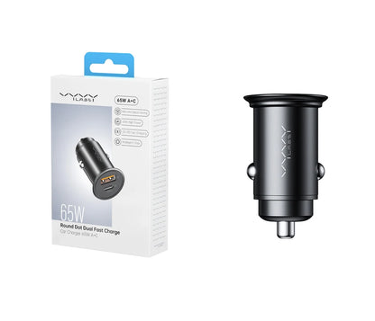 Vyvylabs 65W Car Charger Zinc Alloy Mini USB-A Type-C Fast Charging Adapter DC12V-24V Car Max 65W for iPhone 17 Samsung Huawei