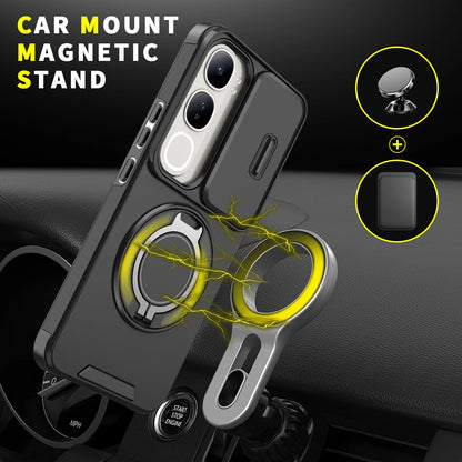 For Vivo V40 SE 80W Case Vivo V40 lite 4G 5G IDN Cover Y200 Magnetic Ring Armor Camera Lens Case Magsafe Wireless Charge Cover
