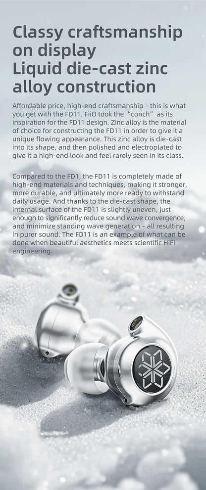 FiiO FD11 Earphones High performance Dynamic Driver IEMs Earbuds with 0.78mm Detachable Cable