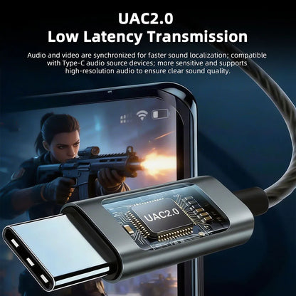 KEYSION Type-C HiFi Game In-Earphone EQ Adjustment 32bit/384kHz DAC Hardware Decoding Heaphone USBC Phone Wired Headset with Mic