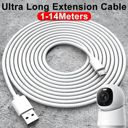 1m/5m/6m/10m/14m Micro USB Extension Fast Charging Cable For Xiaomi Camera Android Smart Phone USB Extended Charging Cord