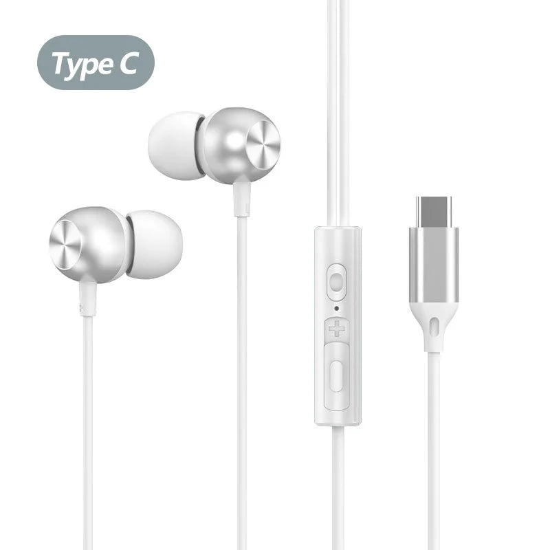 Wired Headphones For Apple iPhone 15 16 E Pro Max Plus iPad USB C In-Ear Earphones HiFi Surround Sound Music Type C Wired Earbud