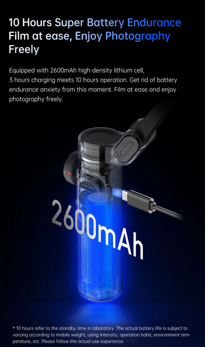 AOCHUAN 3-Axis Handheld Gimbal Stabilizer for Smartphone with Fill Light for iPhone Android Face Tracking Vlog Smart XE