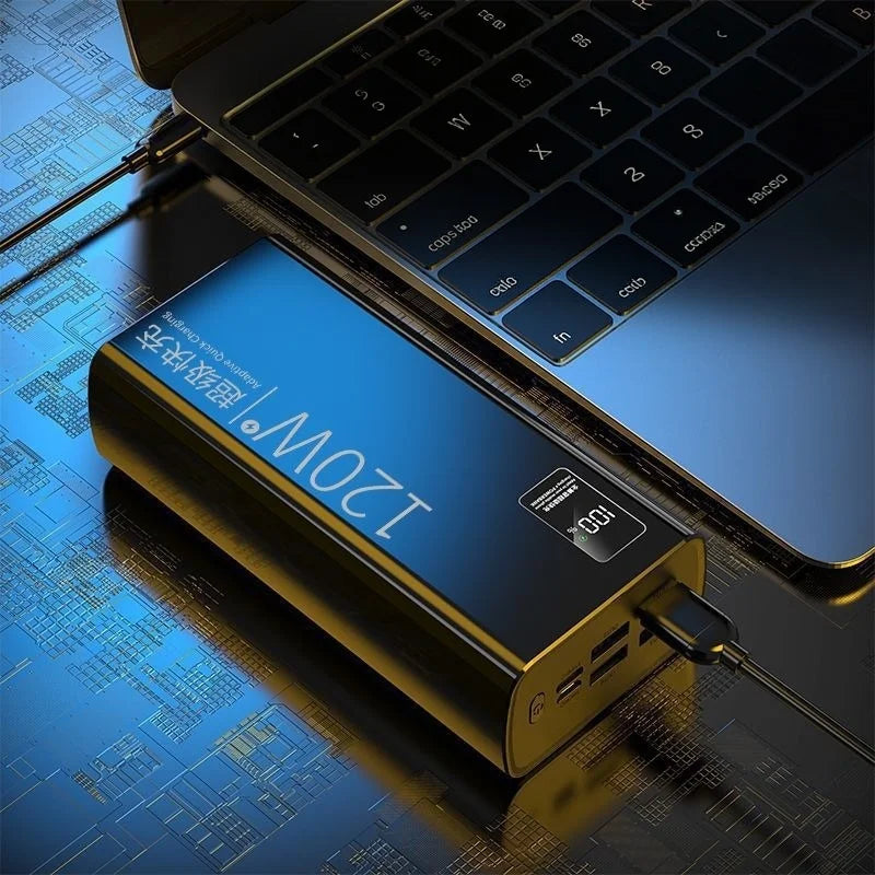 Large Capacity 80000mAh Power Bank 120W Fast Charger for iPhone Samsung Xiaomi USB C External Spare Battery Portable