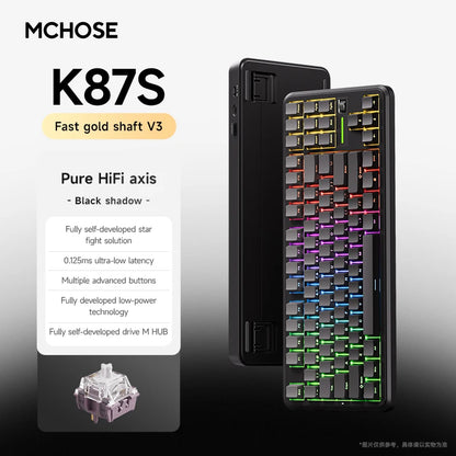 MCHOSE K87S Keyboard Three Model Mechanical Magnetic Knob Control Gaming  Hot Swappable Custom Keyboard For Laptop PC