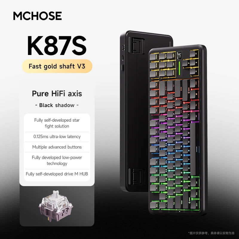MCHOSE K87S Keyboard Three Model Mechanical Magnetic Knob Control Gaming  Hot Swappable Custom Keyboard For Laptop PC