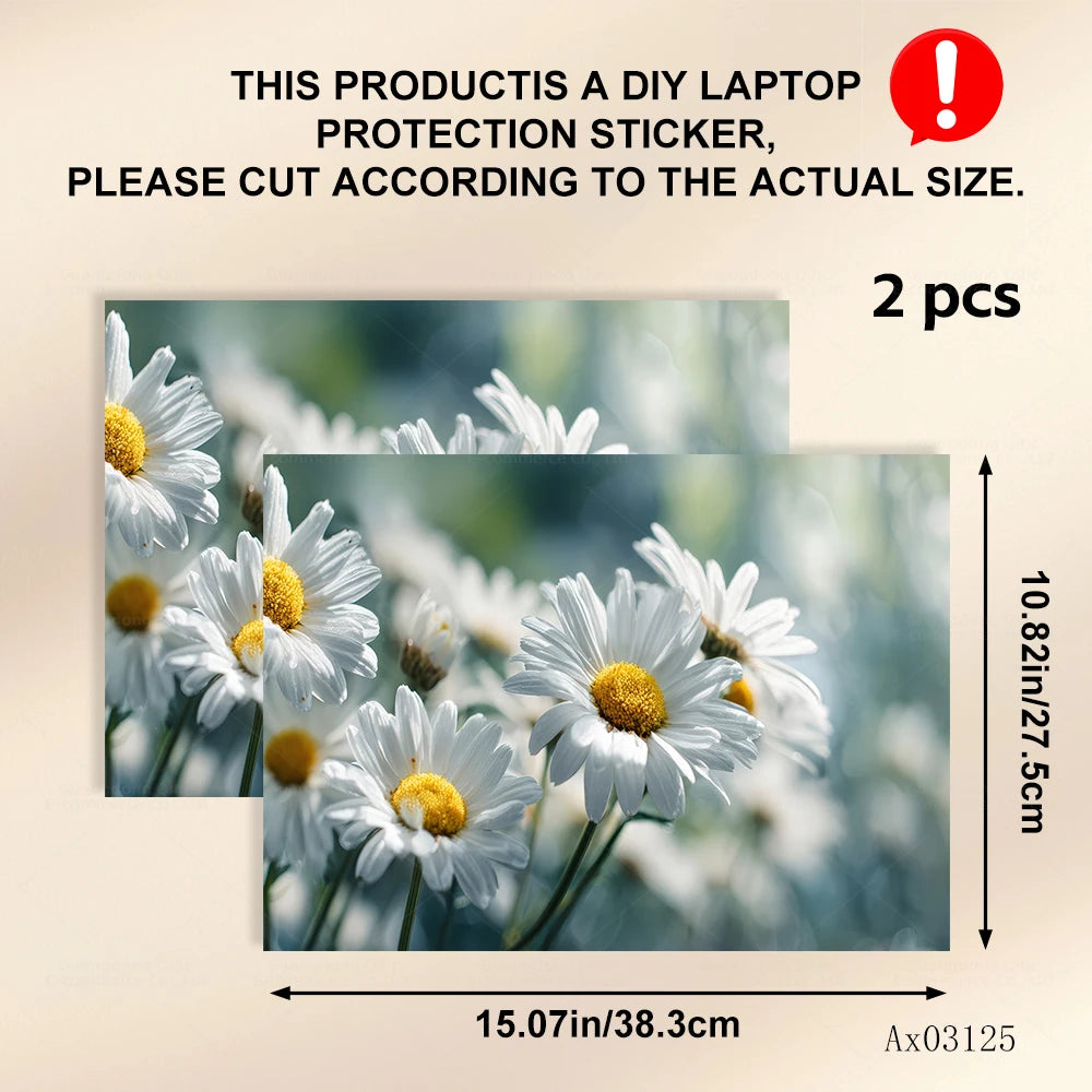 Pink Flower Laptop Stickers Self Adhesive Waterproof Anti Scratch Notebook Cover for Device Notebook MacBook Protective Skins