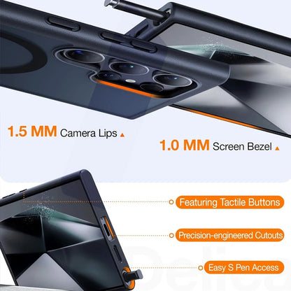 UYUXIO Magnetic Mobile Phone Case with Kickstand for Samsung Galaxy S26 S25 S24 S23 Ultra FE S22 Plus Cover Stand with Holder