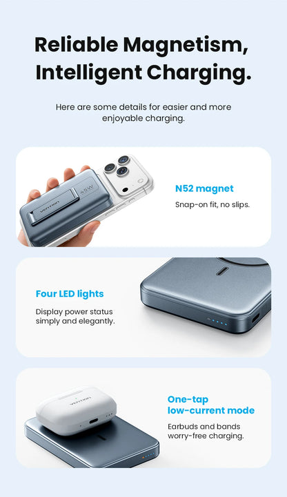 Vention Qi2.2 25W Power Bank 10000mAh 45W For Magnetic Wireless Portable Charger Battery for iPhone Samsung