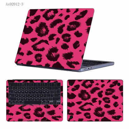 2 pcs Aesthetic Light Leopard Laptop Stickers Set Self-Adhesive Removable Laptop Covers for MacBook Notebook Protective Skins