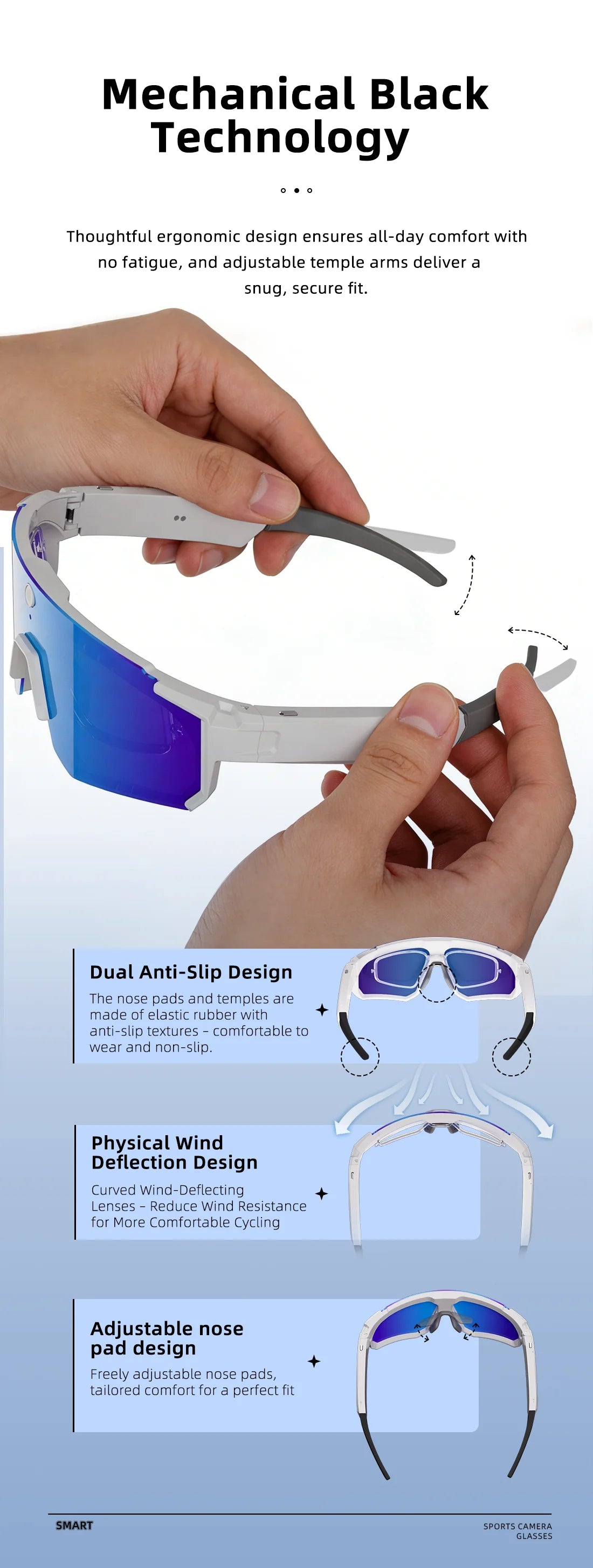 4K Polarized Sunglasses AI Smart HD 800W Camera Bluetooth Call Translation for Men Cycling Anti Glare Driving UV400 IP54 Goggles