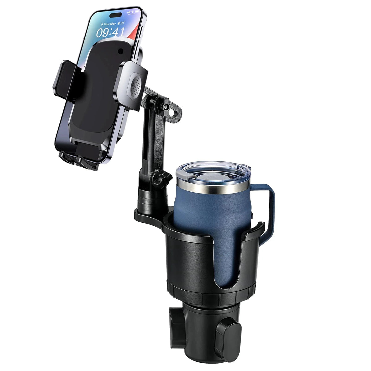 Car Phone Holder, Cup Holder Phone Mount With Memory Function 360°Rotation iPhone Car Phone Mount With Adjustable Long Neck