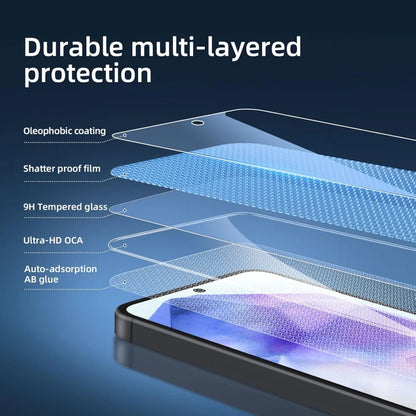 3PCS HD Tempered Glass For Samsung A18 A17 A27 A37 A57 A16 A26 A36 A56 A55 A53 A54 A35 A25 A15 Screen Protector Samsung Galaxy S26 S25 S24 Ultra Cristal Templado S24 FE S23 S22 S21 Plus