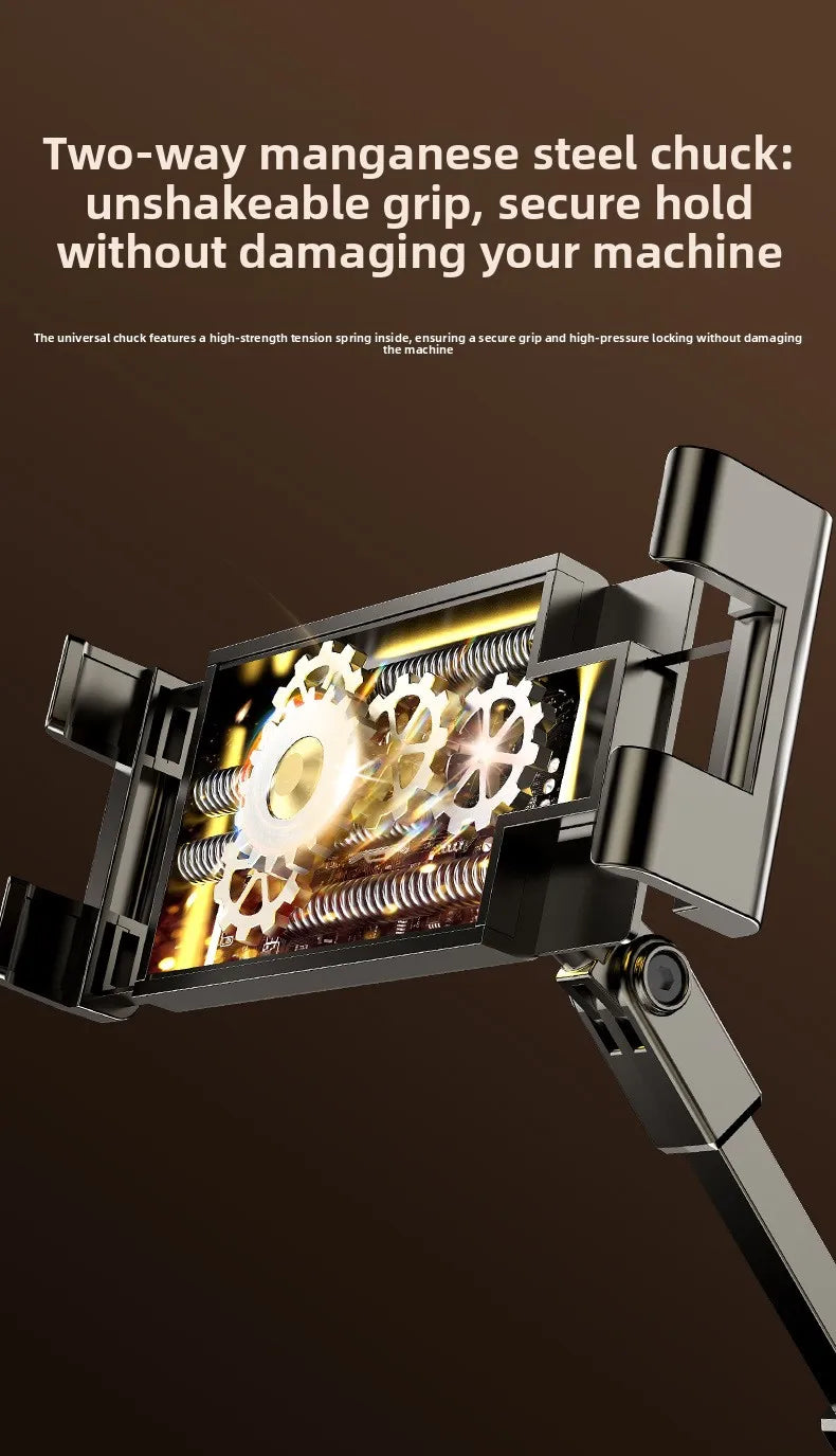 All-metal cantilever lazy overhead phone holder for desktop live streaming, bedside adjustable tablet for iPad bracket